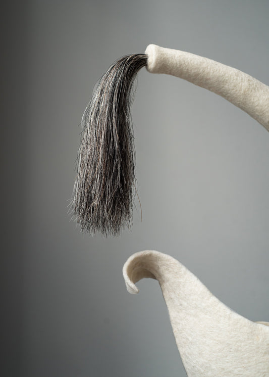 handmade wool sculpture with horsehair, home decoration - The Tuftista
