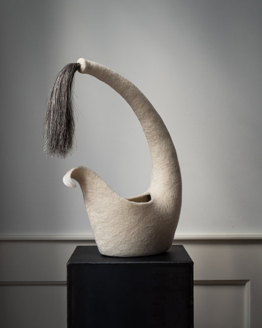 handmade wool sculpture with horsehair, home decoration - The Tuftista